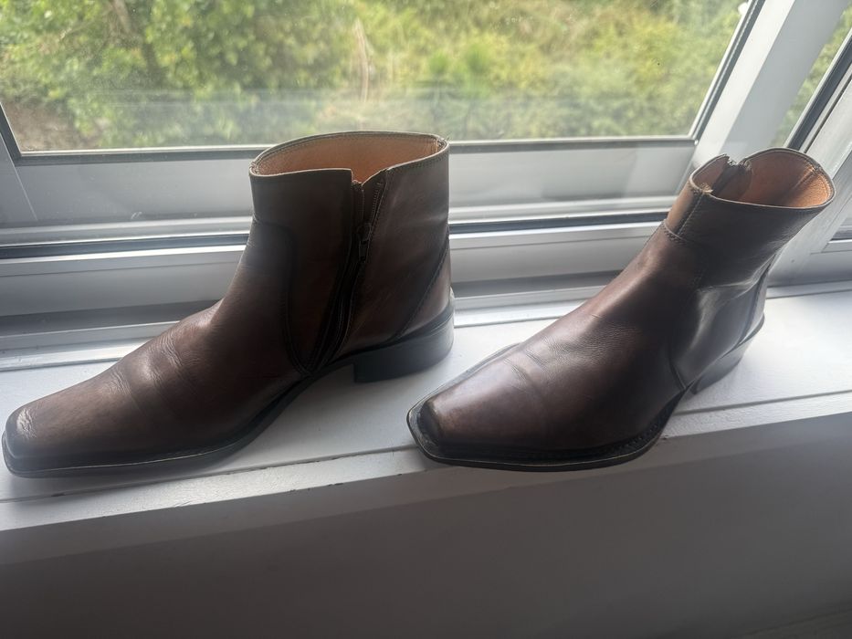 Botas texanas em pele genuina