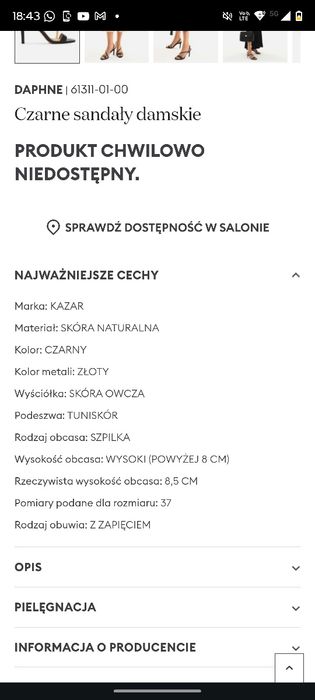 Sandały na szpilce Daphne Kazar