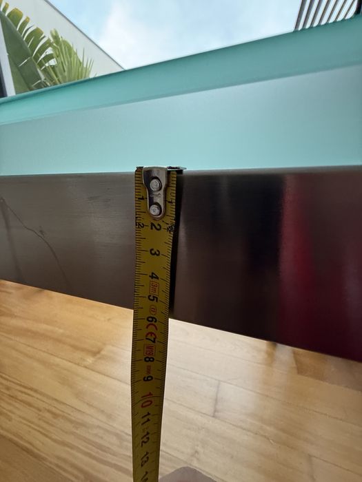 Secretaria Inox handmade tampo vidro fosco