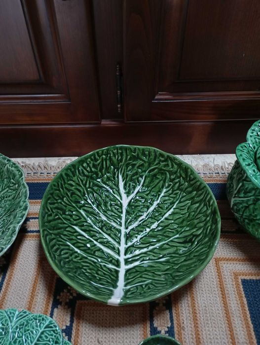 Conjunto loiça, textura de folhas, San Raphael. Vintage