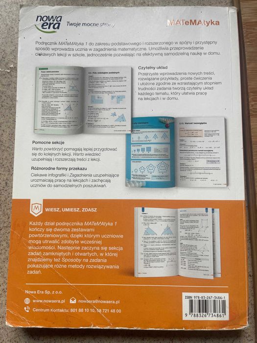 Podręcznik do matematyki 1 Nowa Era, zakres podstawowy i rozszerzony .