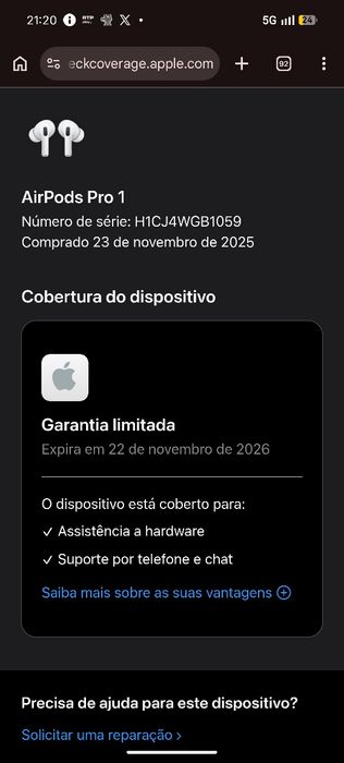 AirPods Pro (1.ª Geração) – Com Caixa Original