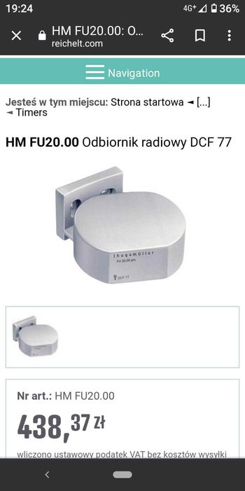 Odbiornik radiowy DCF77 do synchronizacji zegarów EG103/EG401/EG471