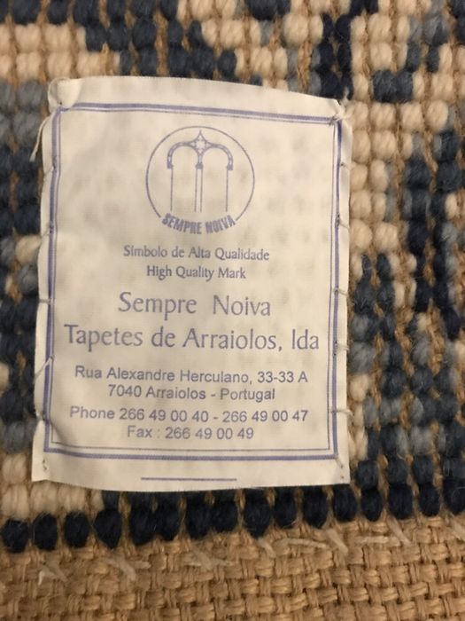 Tapete de arraiolos azul bege