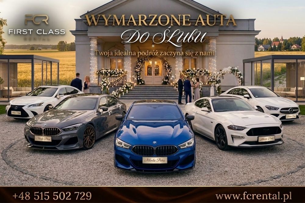 Auta do Ślubu BMW, Mercedes, Mustang, Lexus Lublin