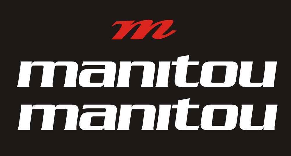 MANITOU białe  naklejki na amortyzator widelec