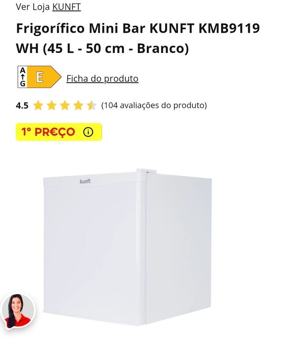 Frigobar Kunft 45 L como novo