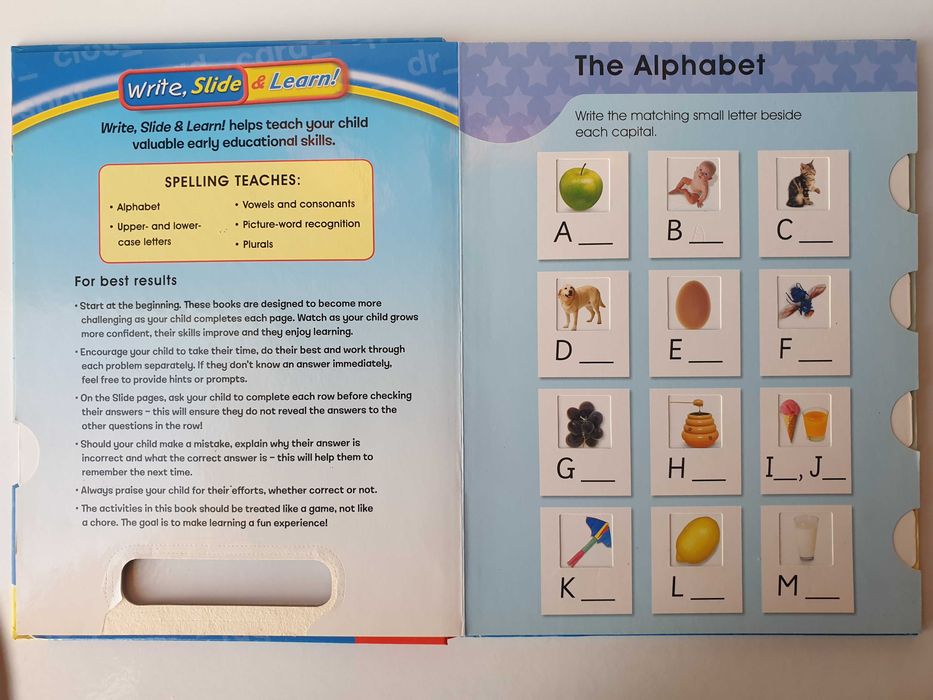 навчальна англійська письмо 5+Write Slide and Learn - Spelling