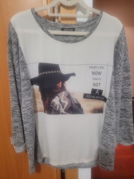 Blusa senhora Morgan tamanho M – estampado frente “Enjoy life”
