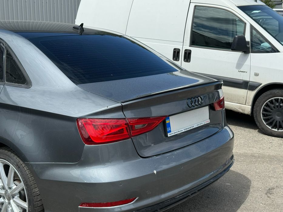 Спойлер ліп на багажник Audi A3 2013-2020 ABS пластик, чорний глянець