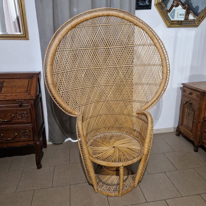 Piękny stylowy fotel rattanowy Paw