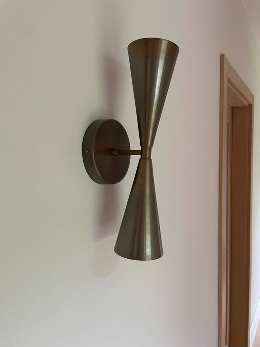 Lampa kinkiet ścienny wykonany RĘCZNIE ze stali szczotkowanej RETRO