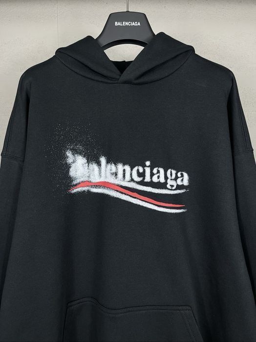 Худи BALENCIAGA черное оверсайз унисекс мужское оригинал с капюшоном