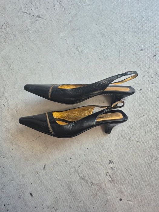 Lerre czółenka avant garde szpic leather skóra archive 00s handmade