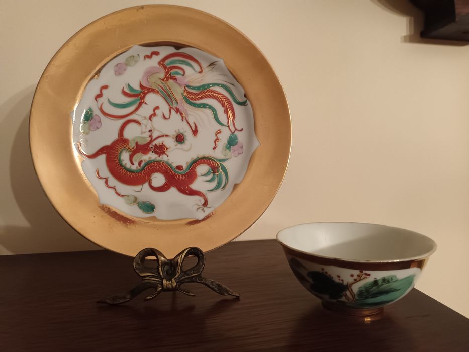 Prato e Tigela de Louça Chinesa