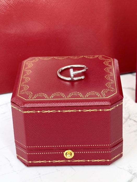 Каблучка Cartier Juste un Clou з натурального срібла 925 проби з покриттям родія(не темніє), кольцо картье цвях , картʼє серебро, кільце гвоздь 17 роз