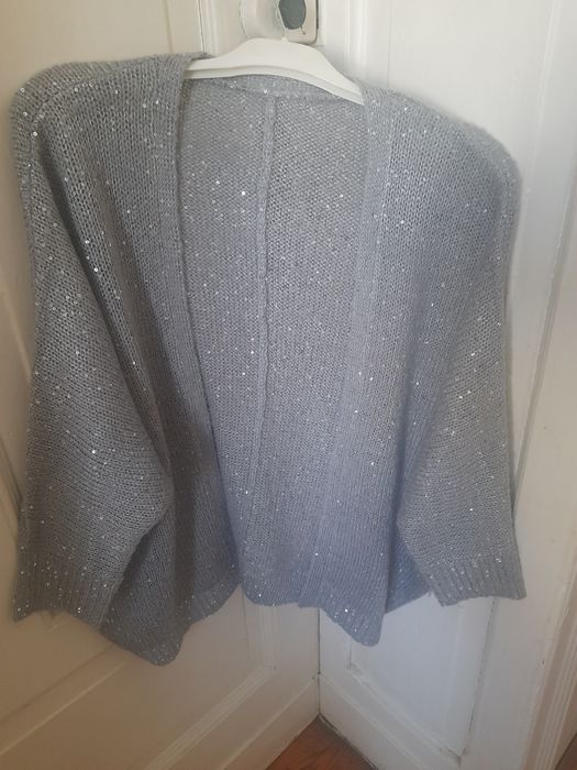 Sweter damski  xl że srebrną nitką elegancki