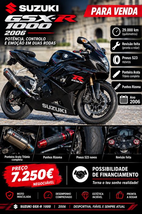Gsxr 1000 k6 preta