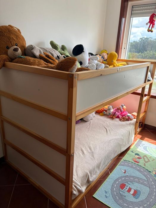 Cama reversível, branco/pinho, 90x200 cm