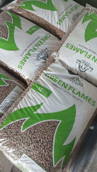 Pellet Green Flames Gold Flames Tartak Bebelno  Transport