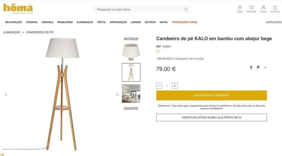 Candeeiro de pé em bambu com abajur bege