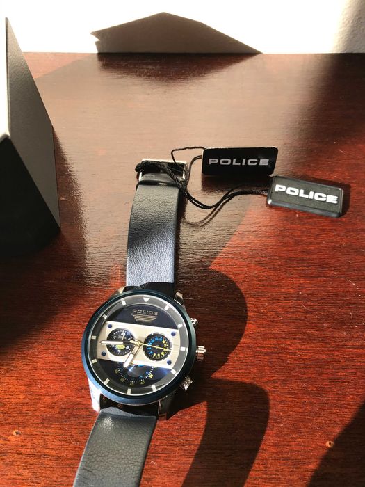 Relógio Police Azul & Prateado