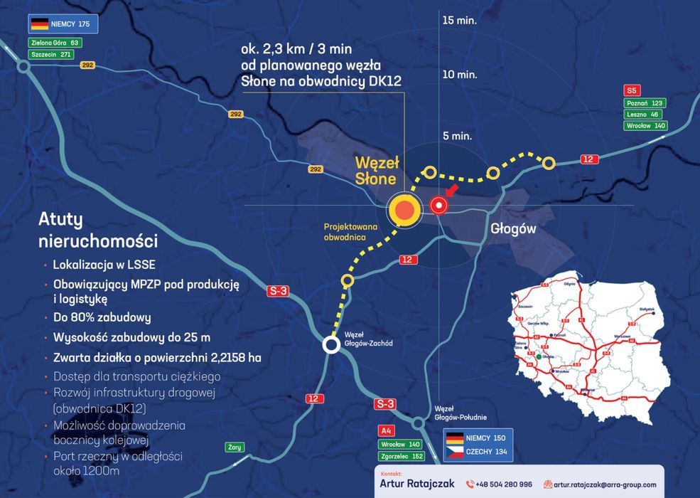 Działka inwestycyjna GŁOGOW LSSE | 3.1733 ha | PRODUKCJA / MAGAZYN | 80% ZABUDOWY | DK12/S3 - Widok 4