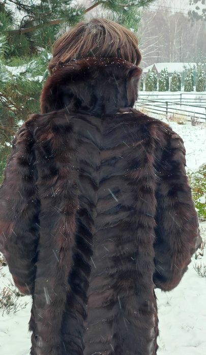 Futro damskie długie naturalne