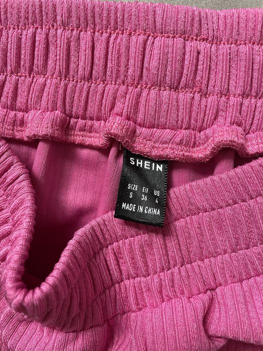 Różowy komplet dwuczęściowy z dzianiny prążkowanej – Shein, rozm. S