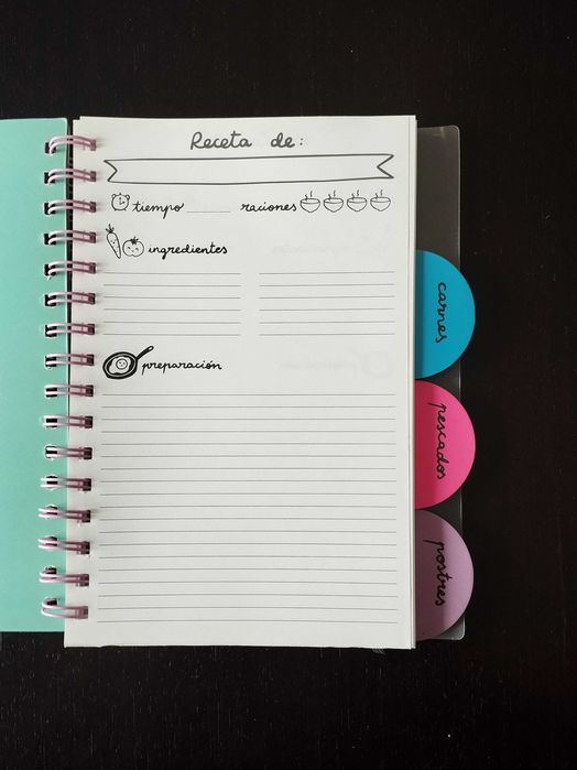 Caderno Para Escrever Receitas