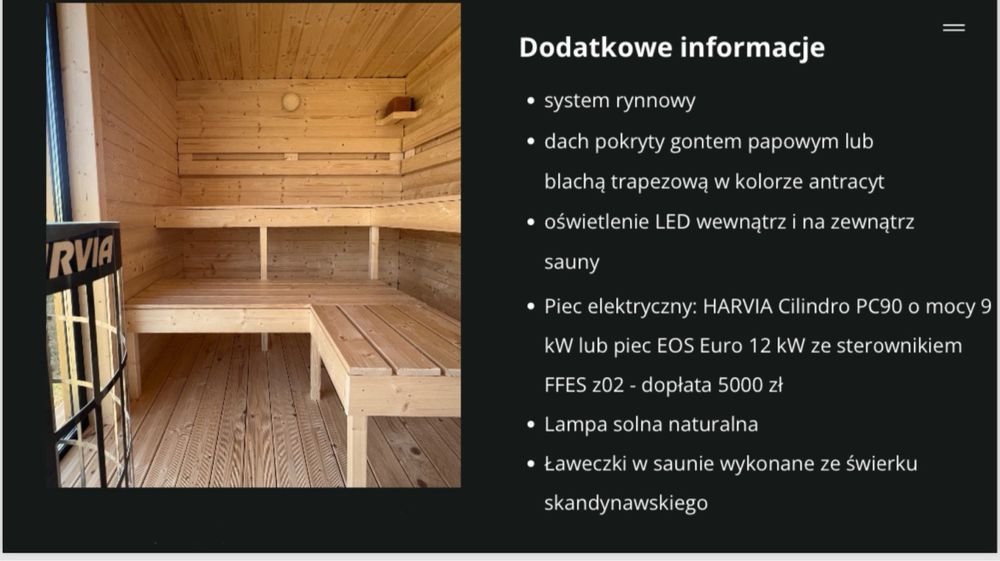 Sauna ze strfą relaksu