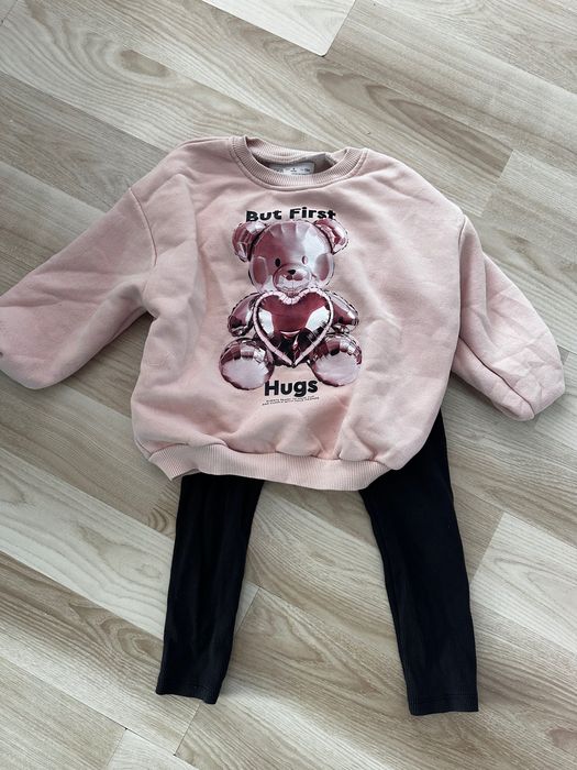 Zara 104 komplet legginsy bluza mis balonowy
