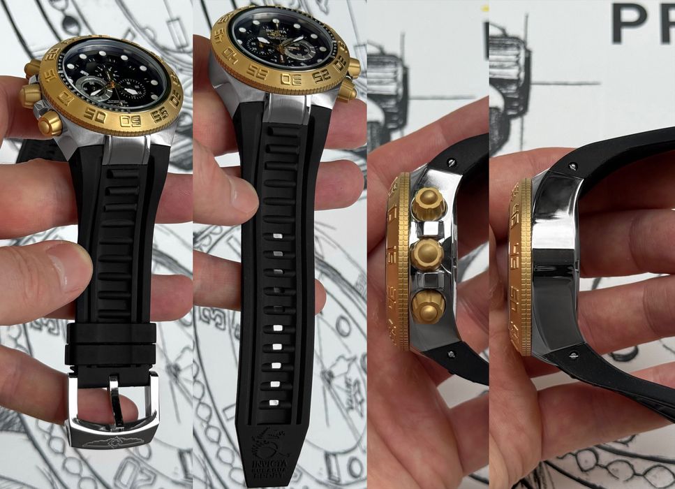 Годинник Invicta 1531 Subaqua Noma IV 45 mm. Yelow Gold SWISS 100 MT.