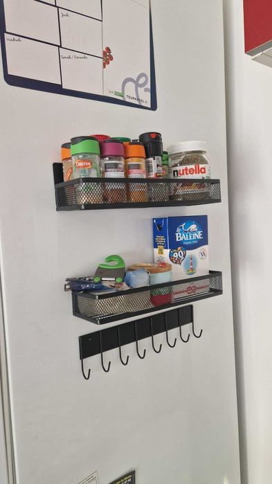 Przybory kuchenne 3 sztuki czarne magnetyczne do kuchni metalowe