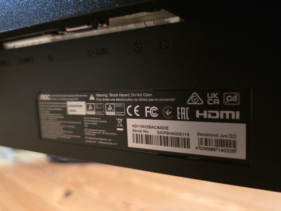 Monitor Gamingowy AOC 24G2SPU/BK