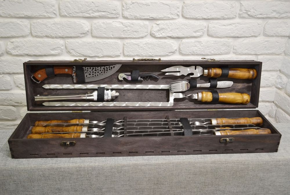 Акция ! Шампура набор мясной в подарочном кейсе