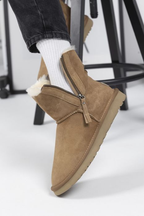 Акційна ціна! Уггі UGG Zip Mini Chestnut premium | Угги натуральные жіночі