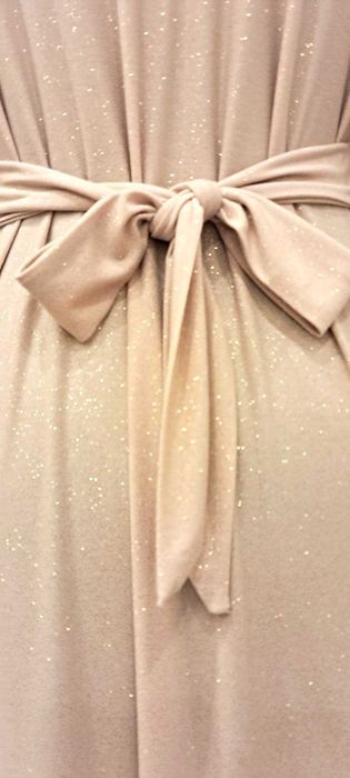 Złota brokatowa długa sukienka wieczorowa S/M/L/XL