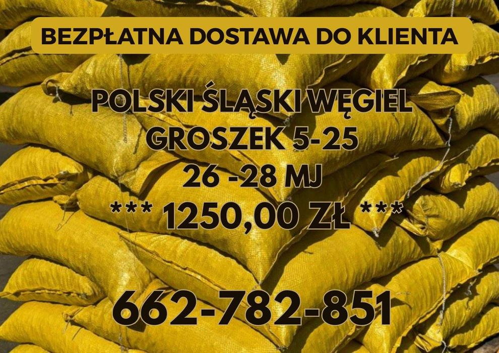 POLSKI WĘGIEL : GROSZEK 5-25, 26-28MJ - Transport GRATIS !