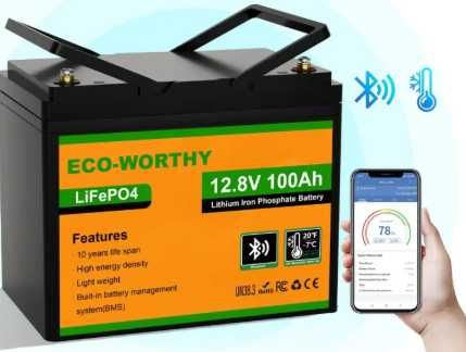 Аккумулятор lifepo4 12v 100ah Eco Wort блютуз БМС Акумулятор для котла