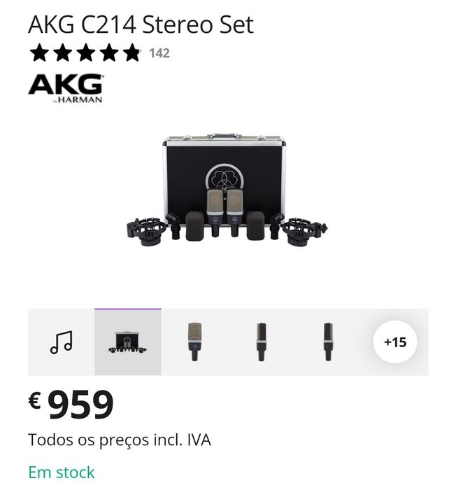 AKG C214 Stereo Set (Novos)