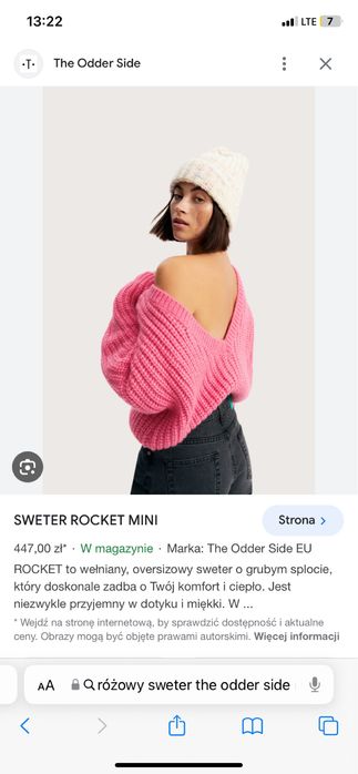 Sweter różowy The odder side TOS Rocket