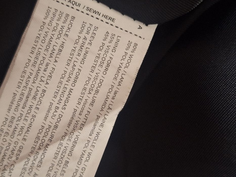 Czarny płaszcz MANGO 80% wełna HIT