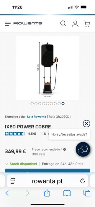 Sistema ferro engomar a vapor ROWENTA c/ garantia