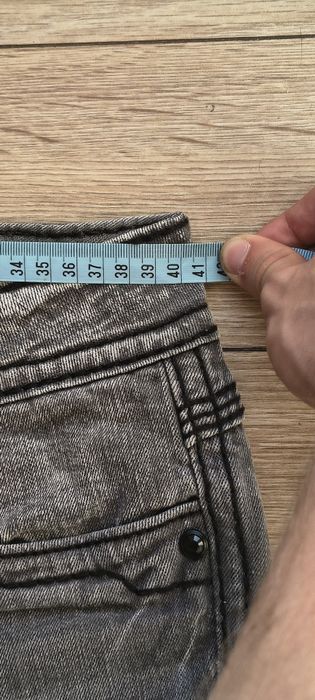 Jeansy Rock Revival Davina Skinny Szare Y2K Grunge Thick Stitch Kryształki R. 30