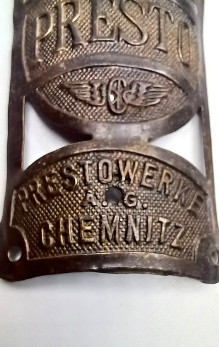 Plakieta rower Presto Chemnitz emblemat znaczek tabliczka rama rower stary