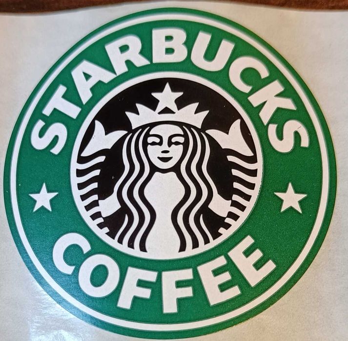 Starbucks. Oryginalna naklejka firmowa. 75 mm średnicy.