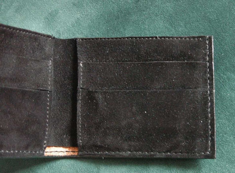 Czarny skórzany portfel handmade