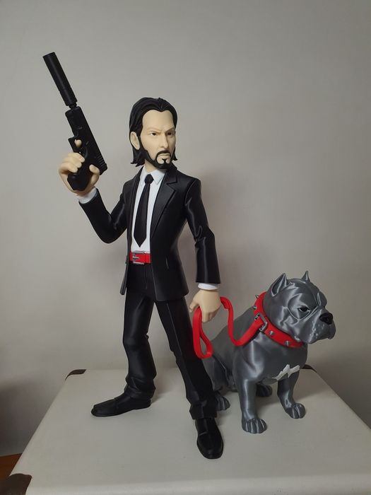 Para os verdadeiros fãs de cinema: Figura exclusiva do John Wick com o seu fiel companheiro!"