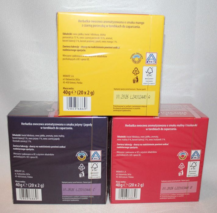 Suplement Westminster 20t herbata mango porzeczka jeżyna truskawka